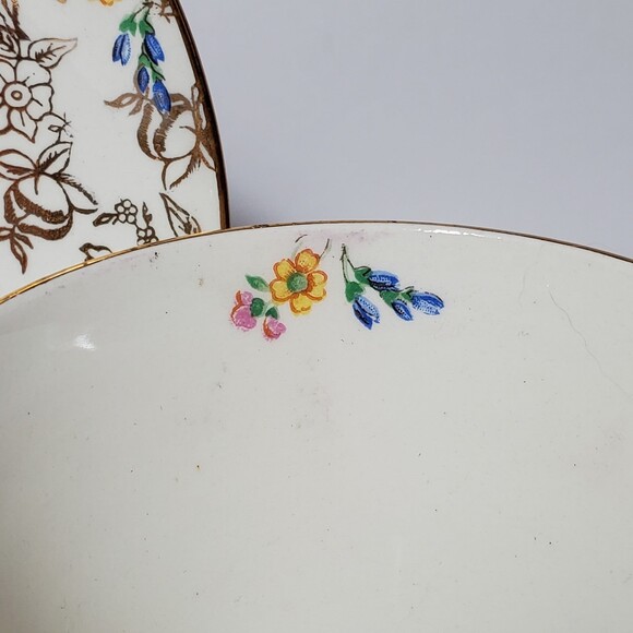 Lord Nelson Ware Teacup Saucer Chintz Floral Gold Vintage - Picture 4 of 8